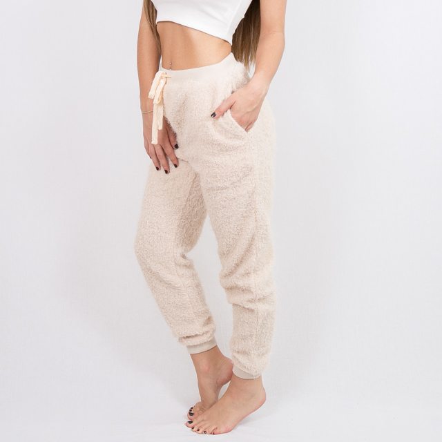 cream cuffed joggers